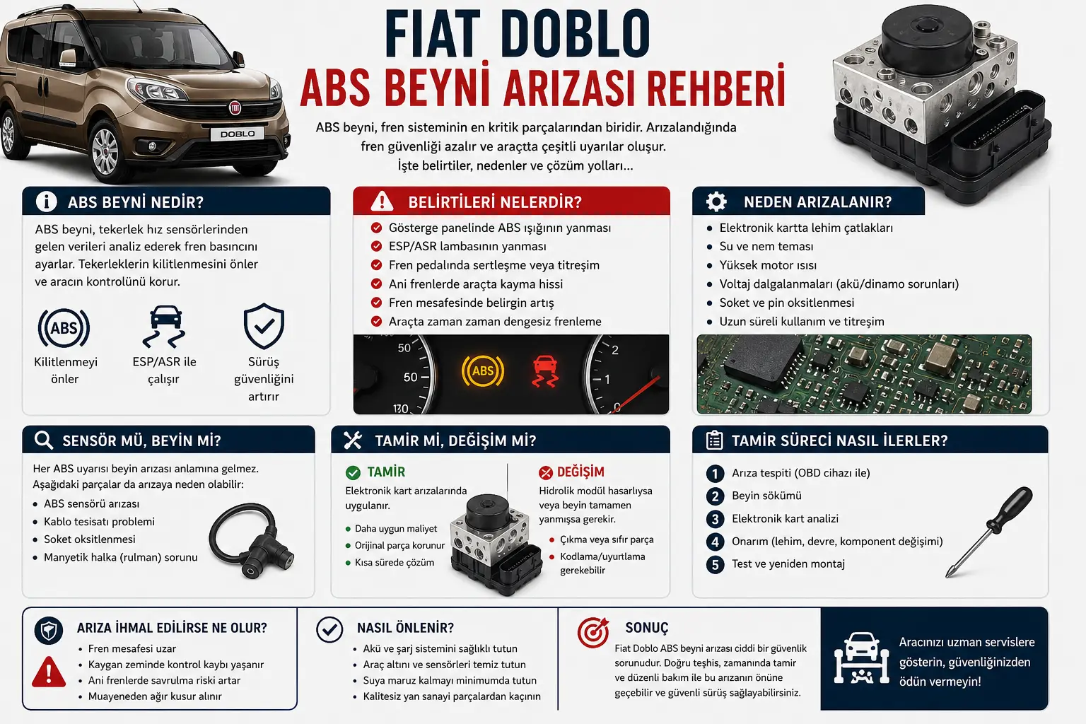 fiat doblo abs beyni arızası